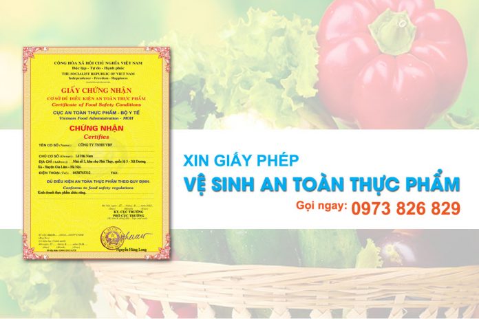 Dịch vụ xin giấy chứng nhận vệ sinh an toàn thực phẩm tại Việt Luật