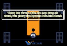 Thông báo về việc chấm dứt hoạt động chi nhánh/văn phòng đại diện/địa điểm kinh doanh Thông báo về việc chấm dứt hoạt động chi nhánh/văn phòng đại diện/địa điểm kinh doanh