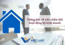 Thông báo về việc chấm dứt hoạt động hộ kinh doanh Thông báo về việc chấm dứt hoạt động hộ kinh doanh