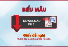 Mẫu giấy đề nghị thành lập doanh nghiệp tư nhân Giấy đề nghị thành lập doanh nghiệp tư nhân