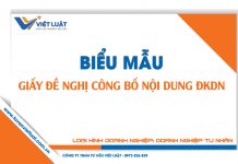Mẫu giấy đề nghị công bố nội dung đăng ký doanh nghiệp Giấy đề nghị công bố nội dung ĐKDN