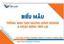 Mẫu công văn thông báo tạm ngừng kinh doanh, tiếp tục kinh doanh trước thời hạn