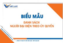 Mẫu danh sách người đại diện theo ủy quyền