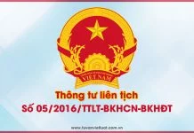 Thông tư liên tịch số 05/2016/TTLT-BKHCN-BKHĐT