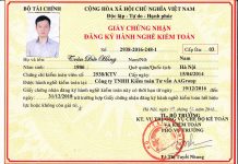 Mẫu giấy chứng nhận đăng ký hành nghề kiểm toán